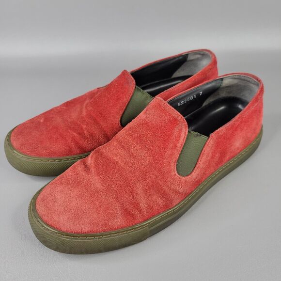 Comme Des Garcons SHIRT Loafer Shoes Round Toe Casual Slip On Suede Red Size 7 - Picture 13 of 13